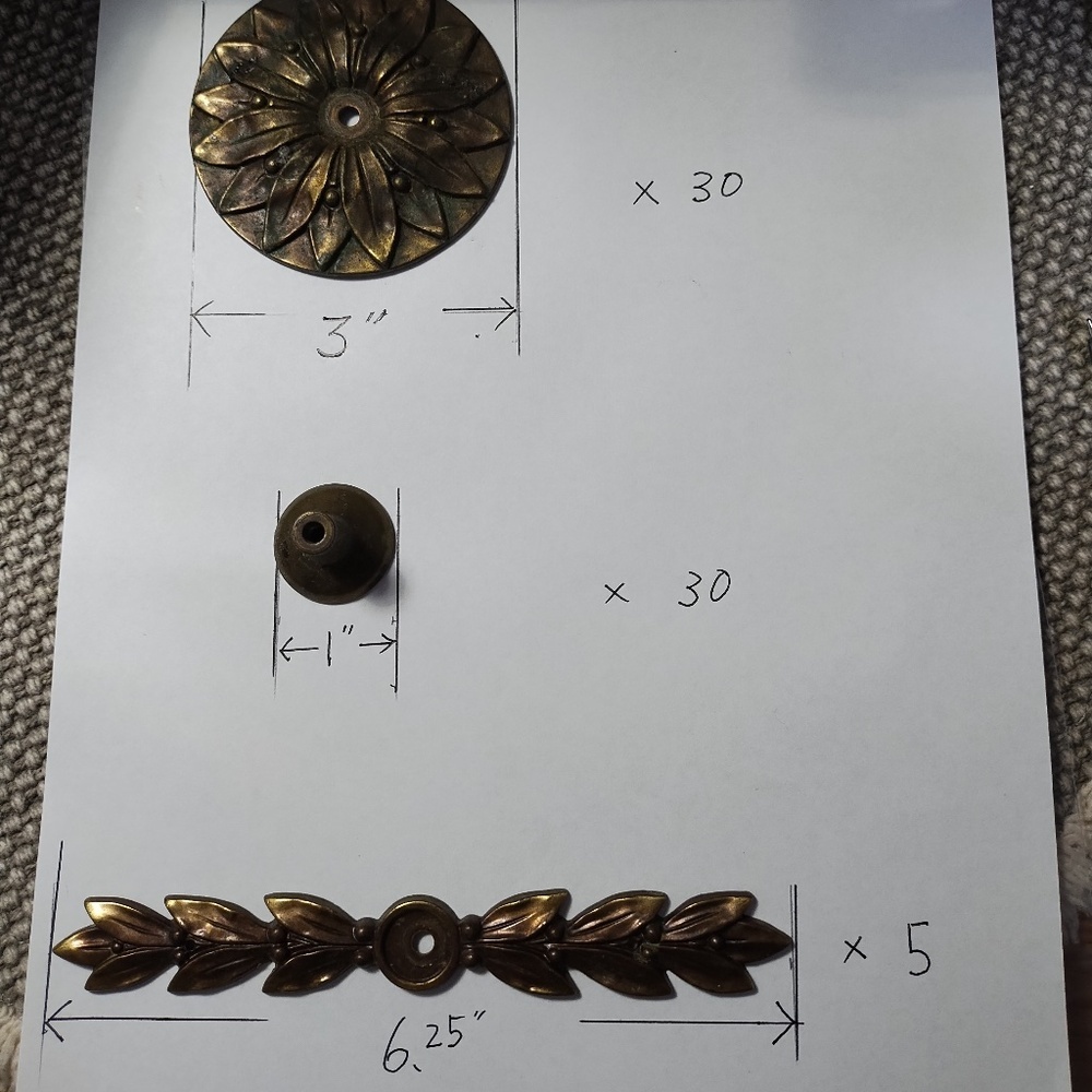 65pcs Brass Hardware